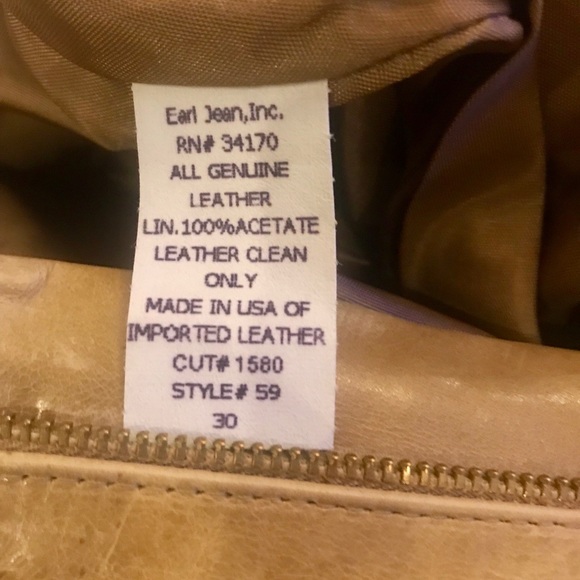 EARL JEAN TAN GENUINE LEATHER PANTS BOOT CUT JEANS - Picture 4 of 14